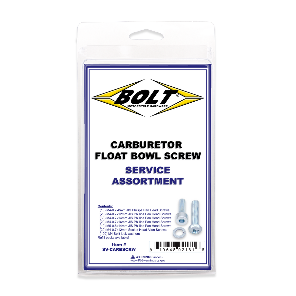 Carburetor Float Bowl Screw 210/PK