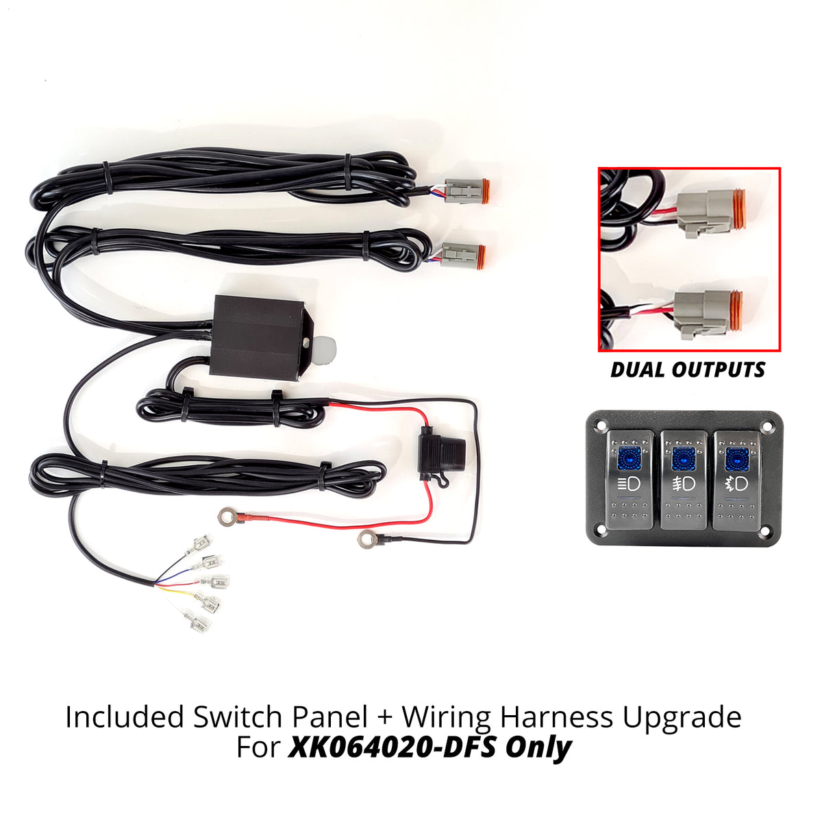 3 Switch Rocker Panel w/3 Ouput Wire Strobe Combo