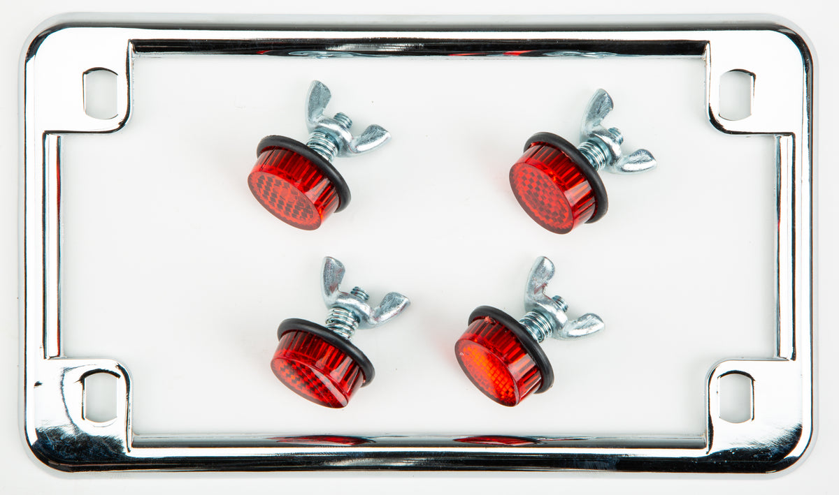 License Plate Frame w/Reflectors