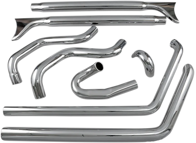 True Duals Exhaust System with Fishtail Mufflers — without Baffles