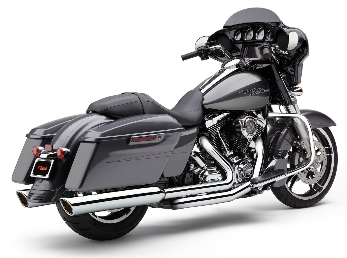 909-TWINS 4" SLIP-ONS CHROME FLH/FLT 95-16