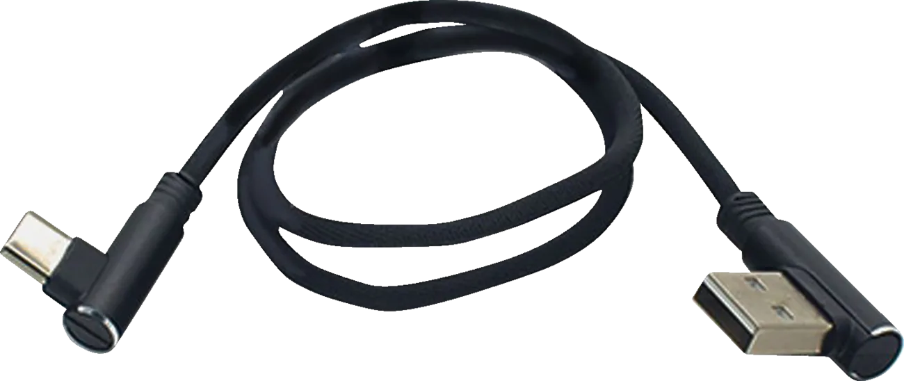 18" 90° Male USB to 90° Male USB-C Phone Charging Cable
