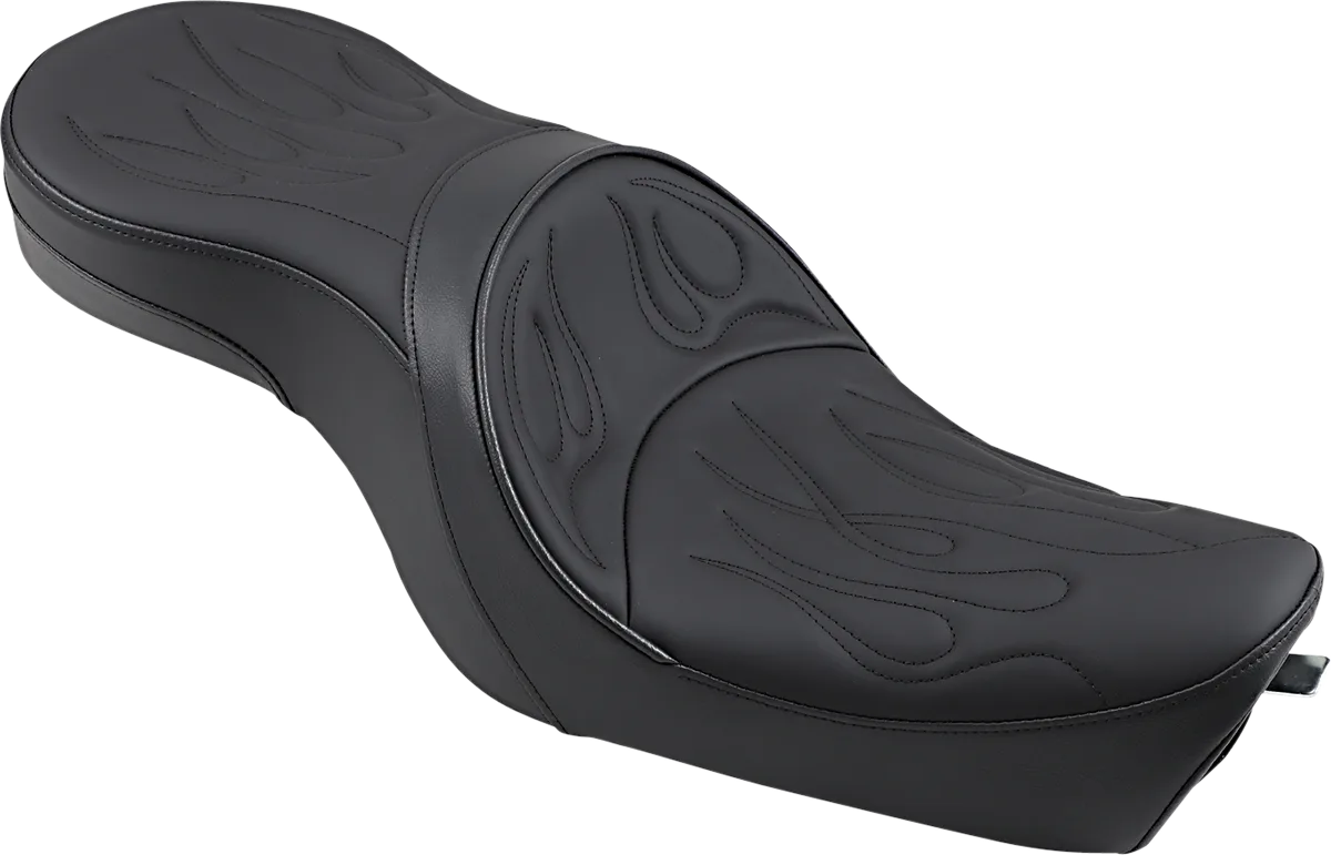 Low-Profile Touring Seat — Flame Stitched