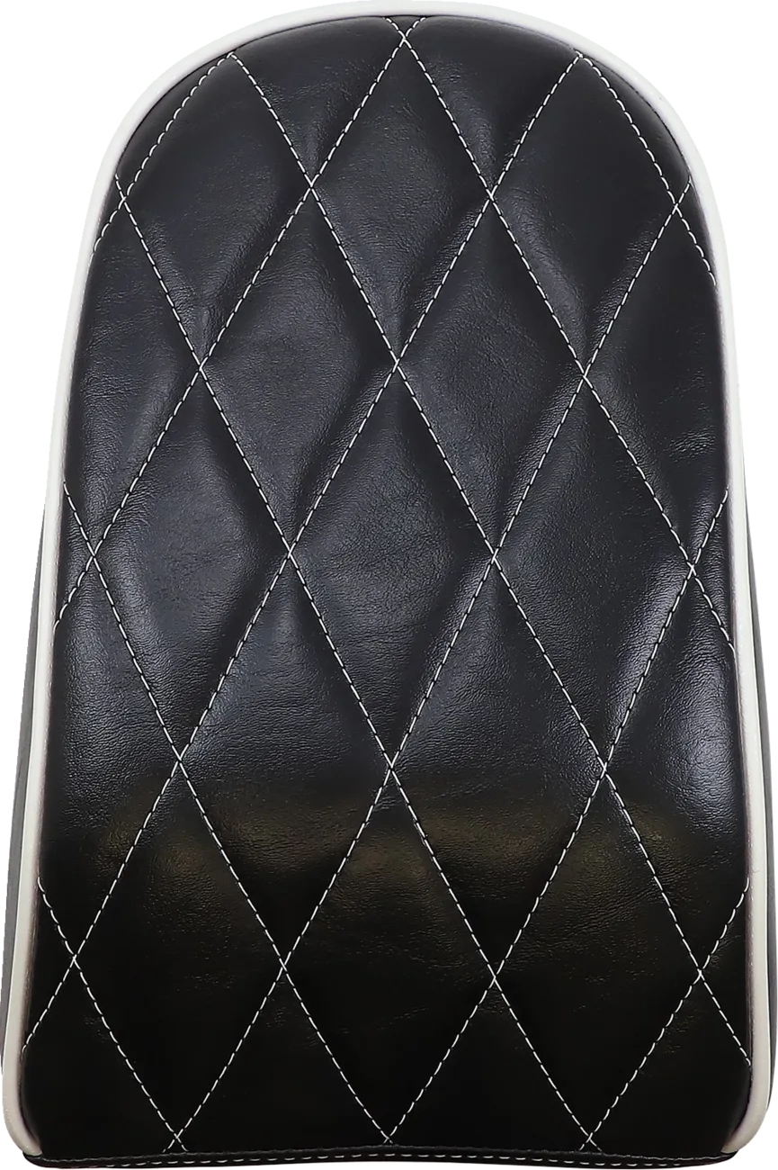 Bare Bones Series Pillion Pad — Diamond Stitch/White Piping