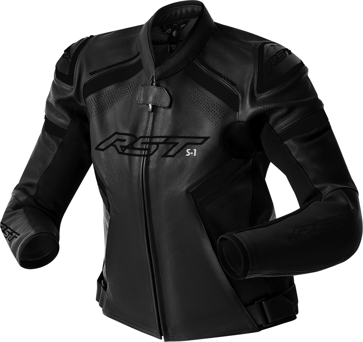 S1 D3O LEATHER LADIES JACKET BLACK/WHITE SM