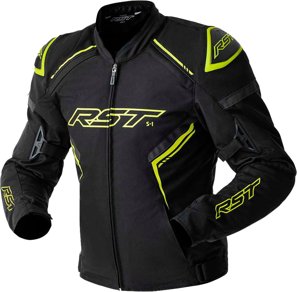 S1 D3O TEXTILE JACKET BLACK/GREY/FLO YEL XL