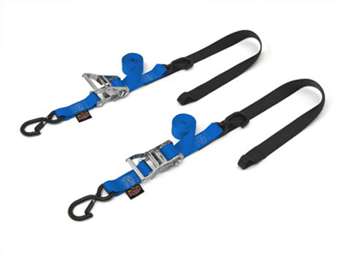 1 1/2" Fat Ratchet Straps w/Soft Tye & Secure Hooks