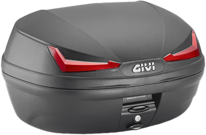 SIMPLY IV TOP CASE 45L BLACK W/RED LENS