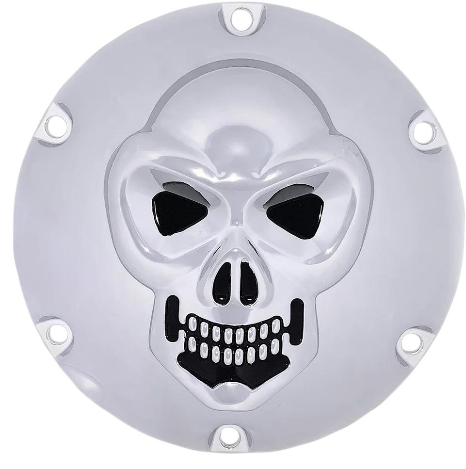 Chrome 3-D Skull Derby Cover