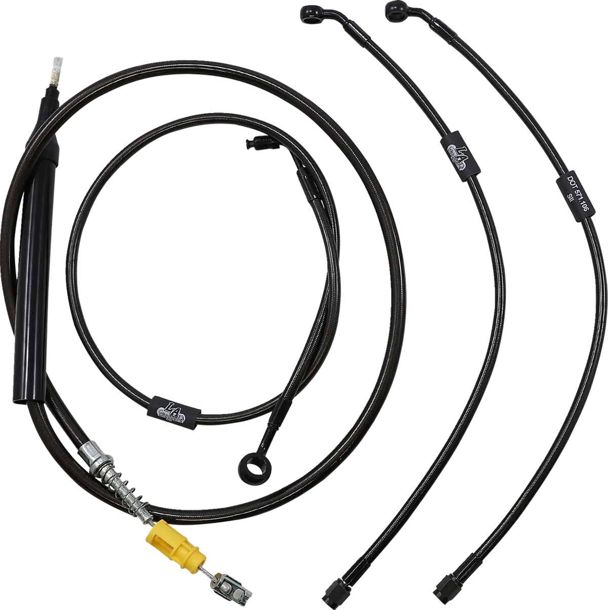 Standard Midnight Braided Handlebar Cable/Brake Line Kit — Ape Hanger