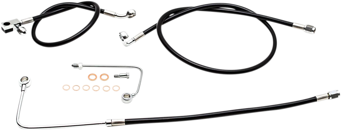 Black Braided Brake Line Kit