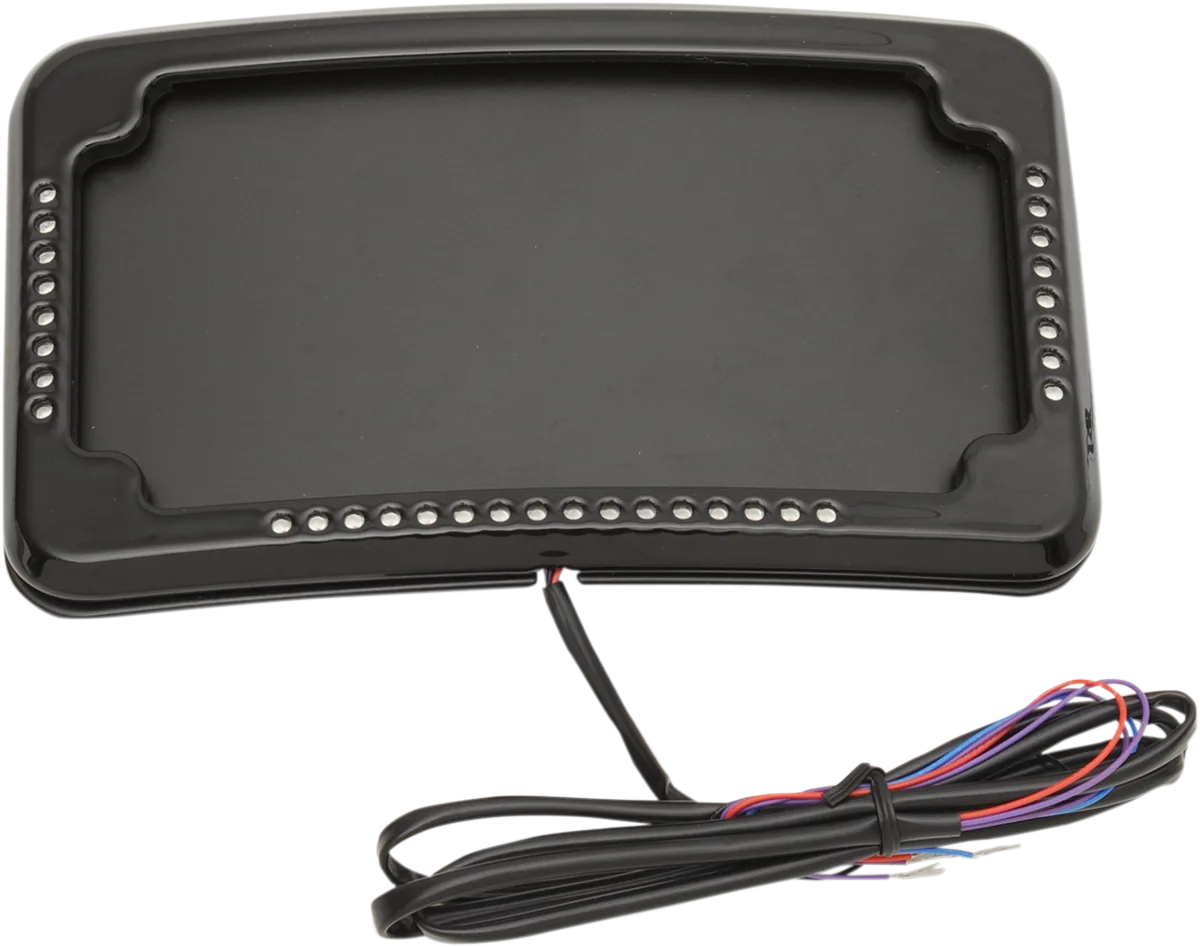 Curved Slick Signals License Plate Frame with 3-Hole Backing Plate