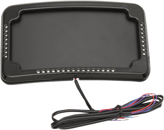 Curved Slick Signals License Plate Frame with 3-Hole Backing Plate