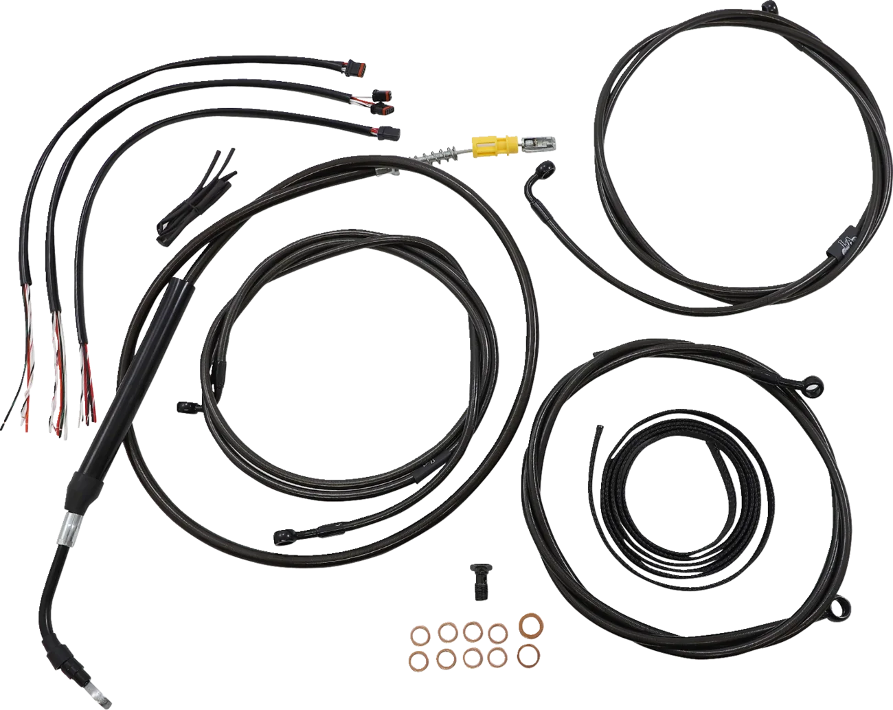Complete Midnight Braided Handlebar Cable/Brake Line Kit — Standard