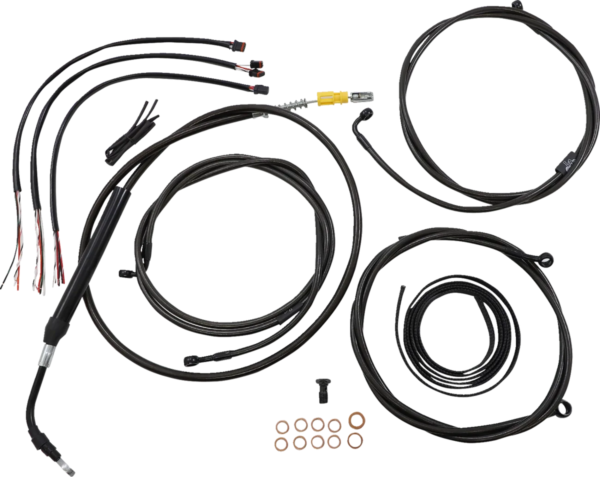 Complete Midnight Braided Handlebar Cable/Brake Line Kit — Standard