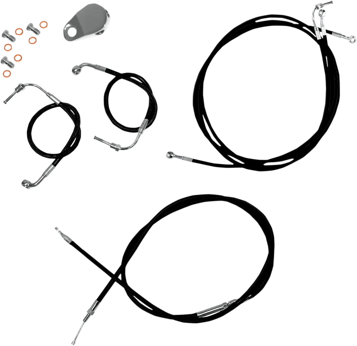 Standard Black Vinyl Handlebar Cable/Brake Line Kit — Ape Hanger