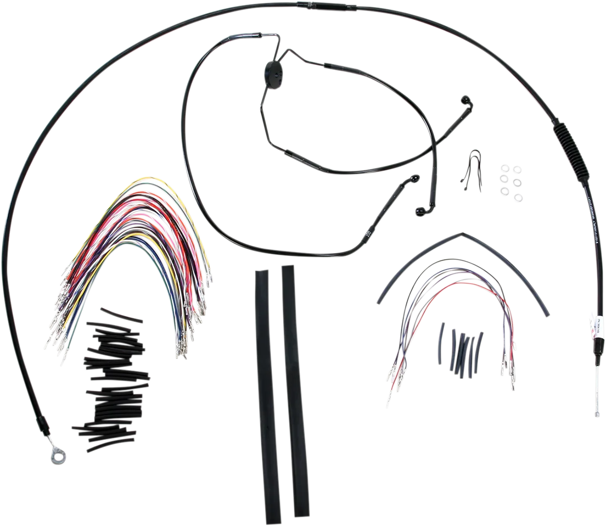 Complete Black Vinyl Handlebar Cable/Line Kit for Ape Hangers