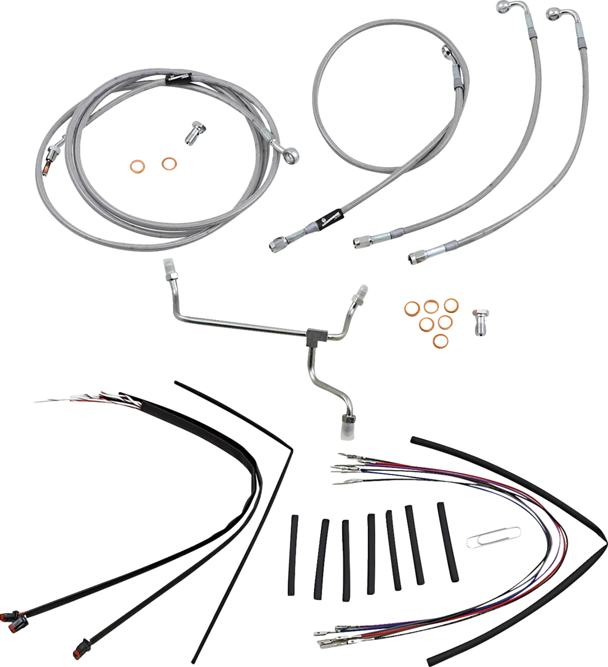 Complete Stainless Braided Handlebar Cable/Brake Line Kit