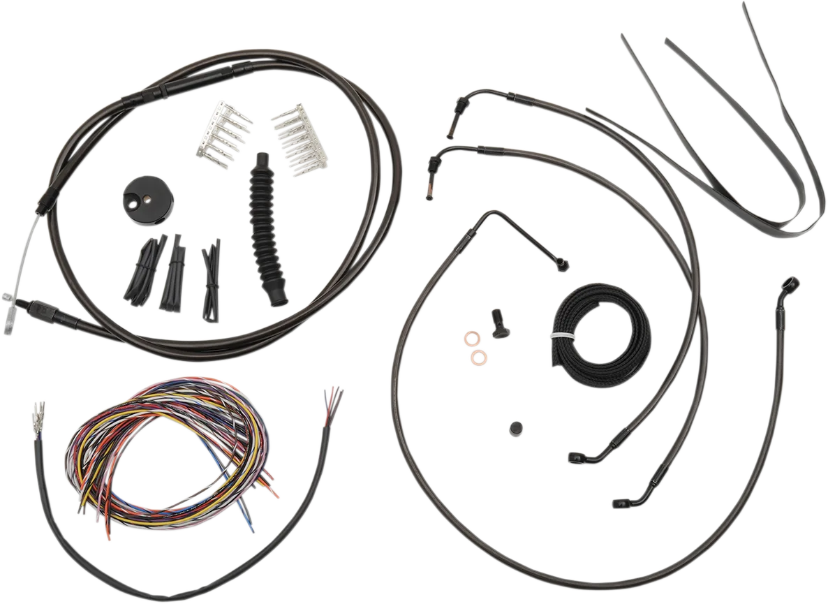 Complete Midnight Braided Handlebar Cable/Brake Line Kit — Standard