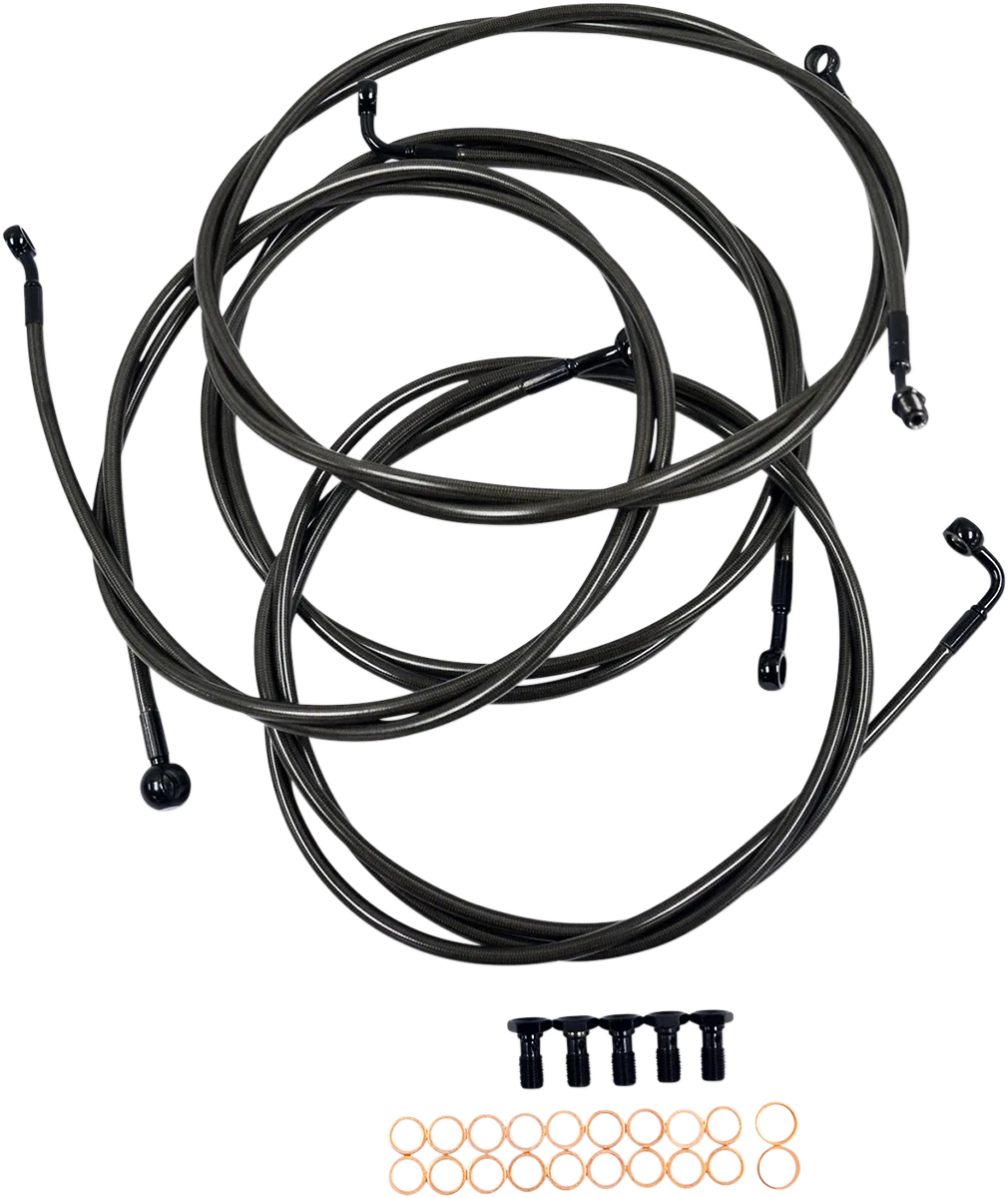 Standard Midnight Braided Handlebar Cable/Brake Line Kit — Ape Hanger