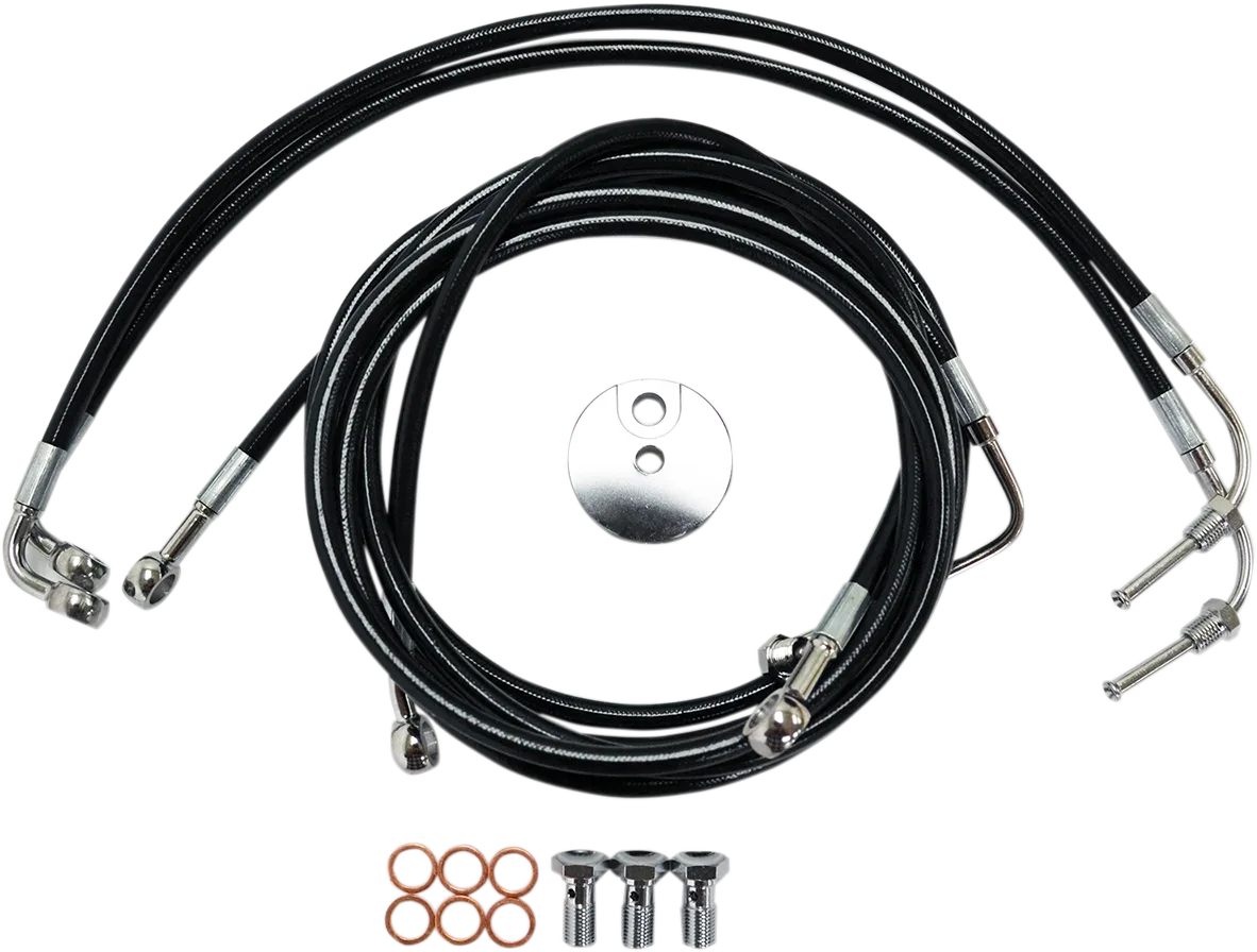 Black Braided Brake Line Kit