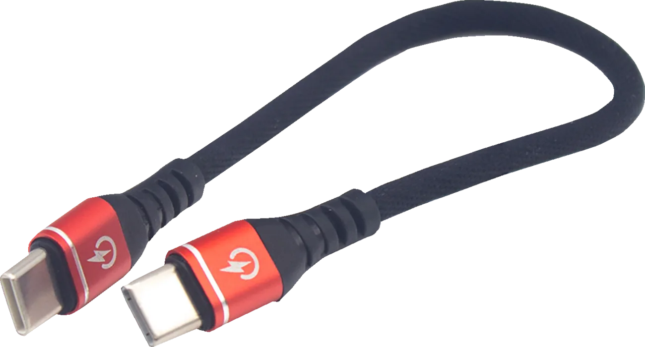 7-1/2" Male USB-C to Male USB-C Heavy-Duty Rated Phone Charging Cable