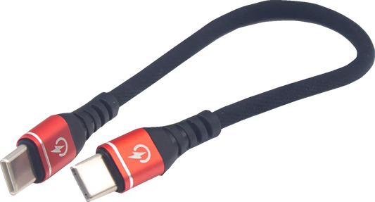 7-1/2" Male USB-C to Male USB-C Heavy-Duty Rated Phone Charging Cable