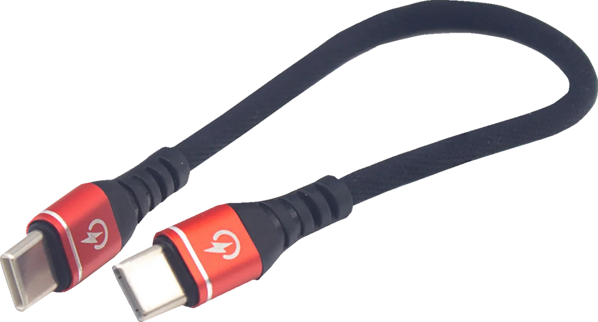 7-1/2" Male USB-C to Male USB-C Heavy-Duty Rated Phone Charging Cable