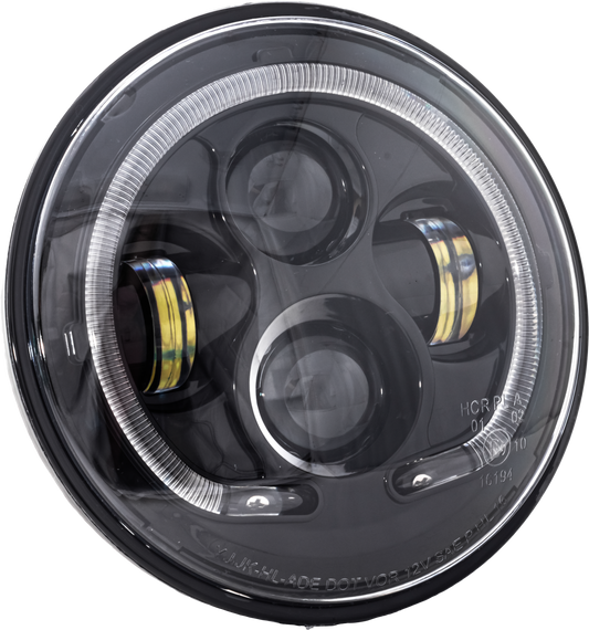 7" LED HEADLIGHT BLACK HALO INDIAN