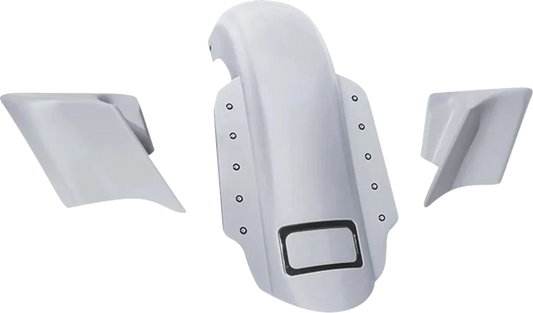 Swoop Three Piece Stretched Rear Fender Kit With Side Panels and Lightening Bolts