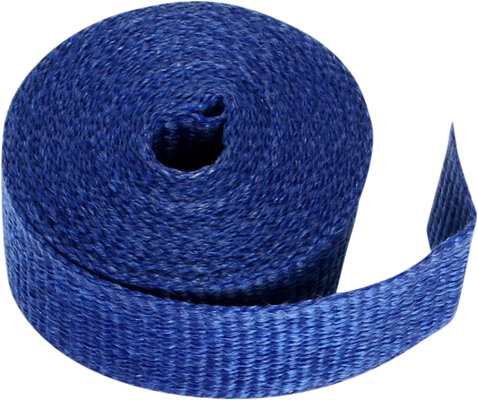 Blue Fiberglass Exhaust Wrap with No Tie Wraps