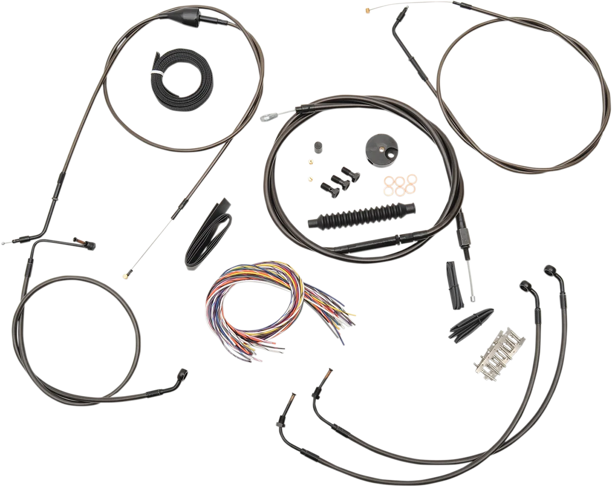 Complete Midnight Braided Handlebar Cable/Brake Line Kit — Standard