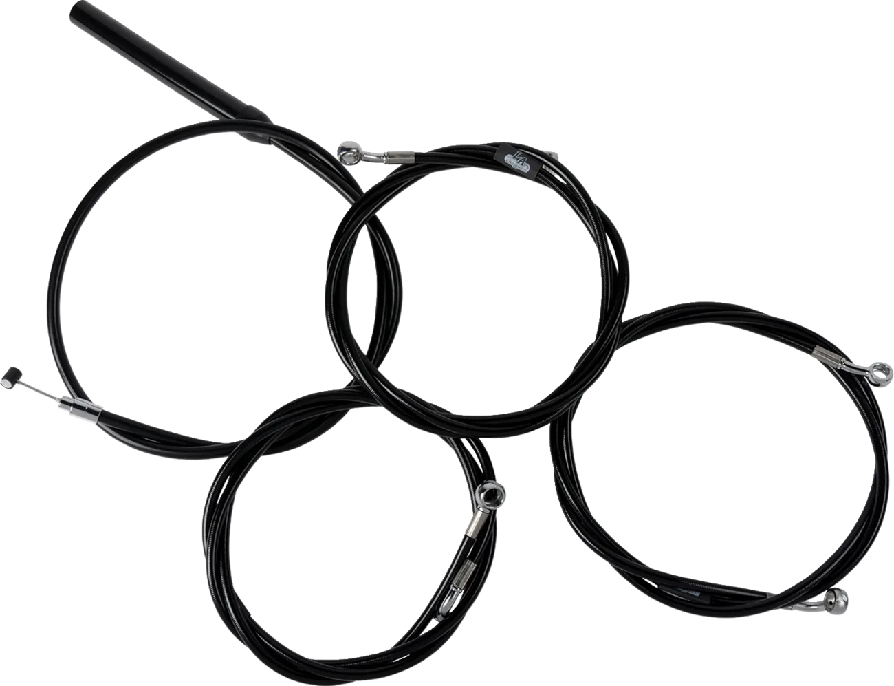 Complete Black Vinyl Braided Handlebar Cable/Brake Line Kit