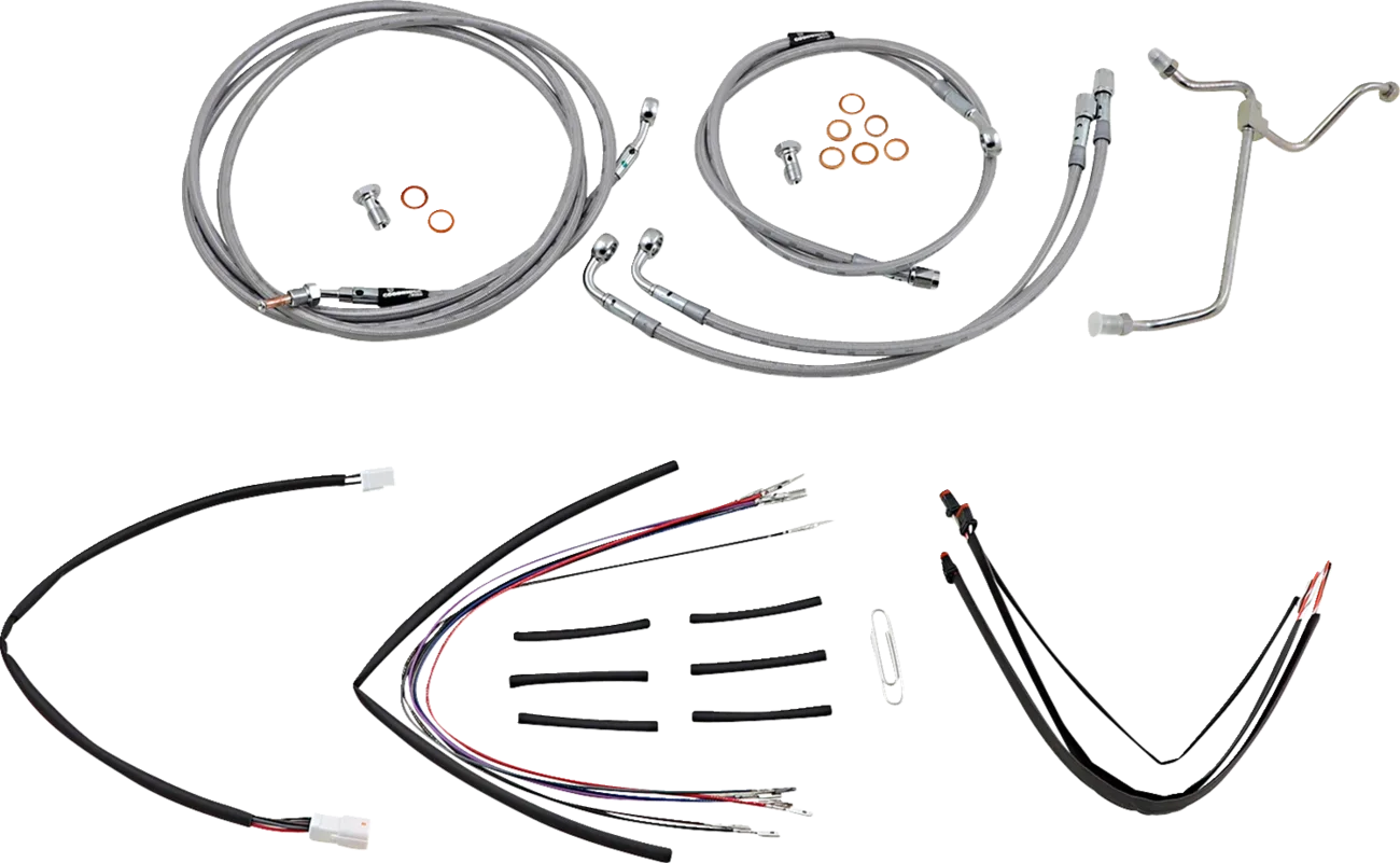Complete Stainless Braided Handlebar Cable/Brake Line Kit