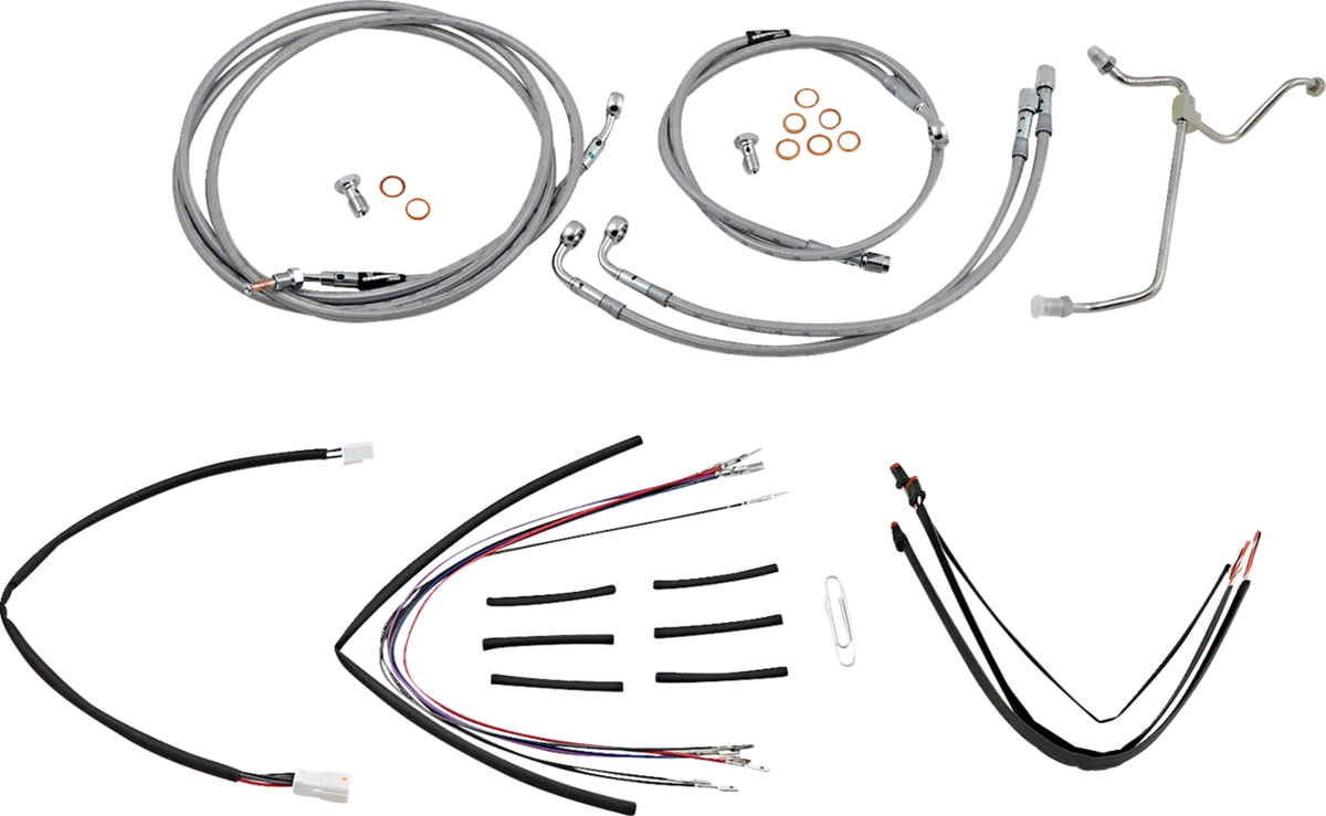 Complete Stainless Braided Handlebar Cable/Brake Line Kit