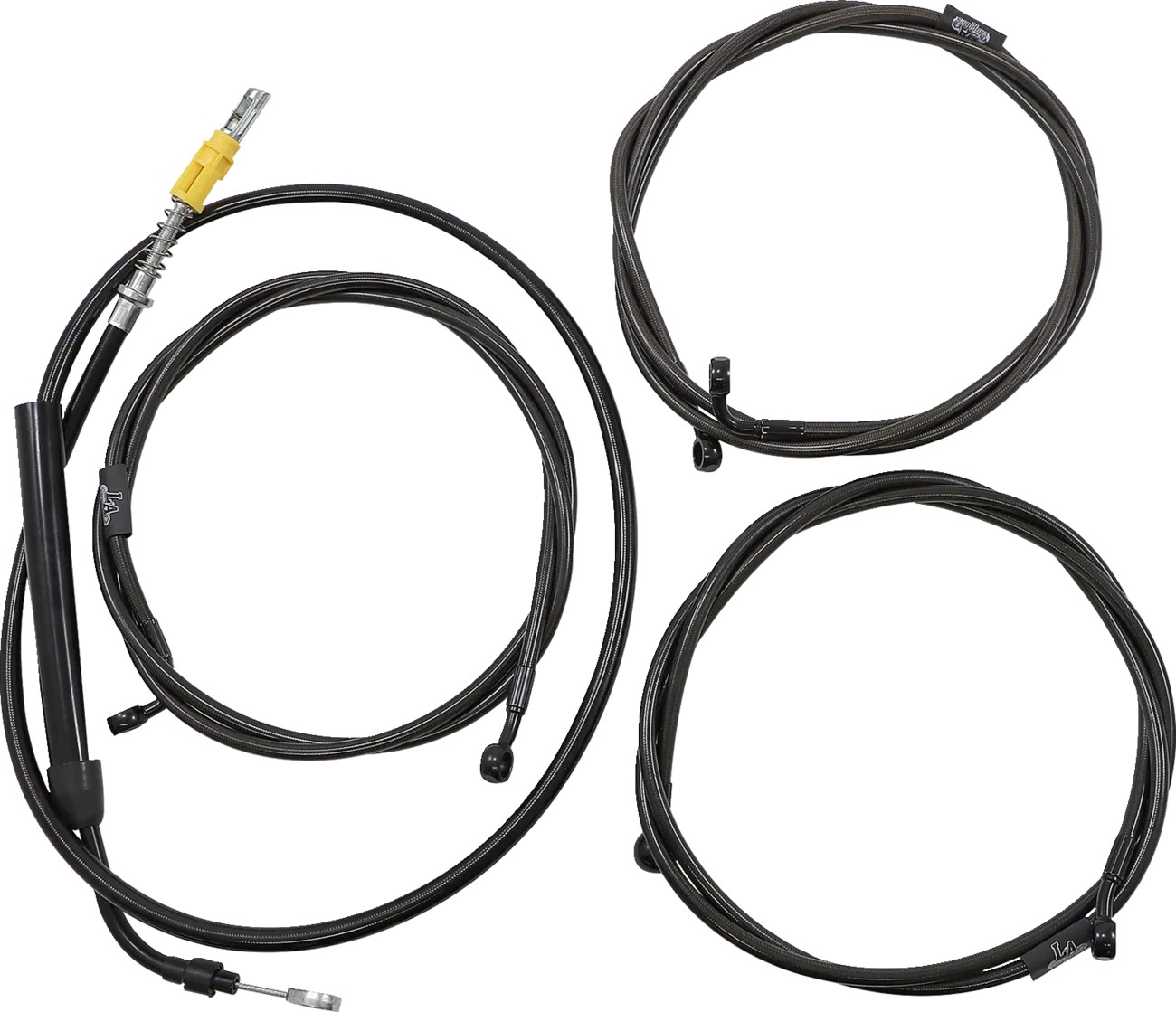 Complete Midnight Braided Handlebar Cable/Brake Line Kit — Standard