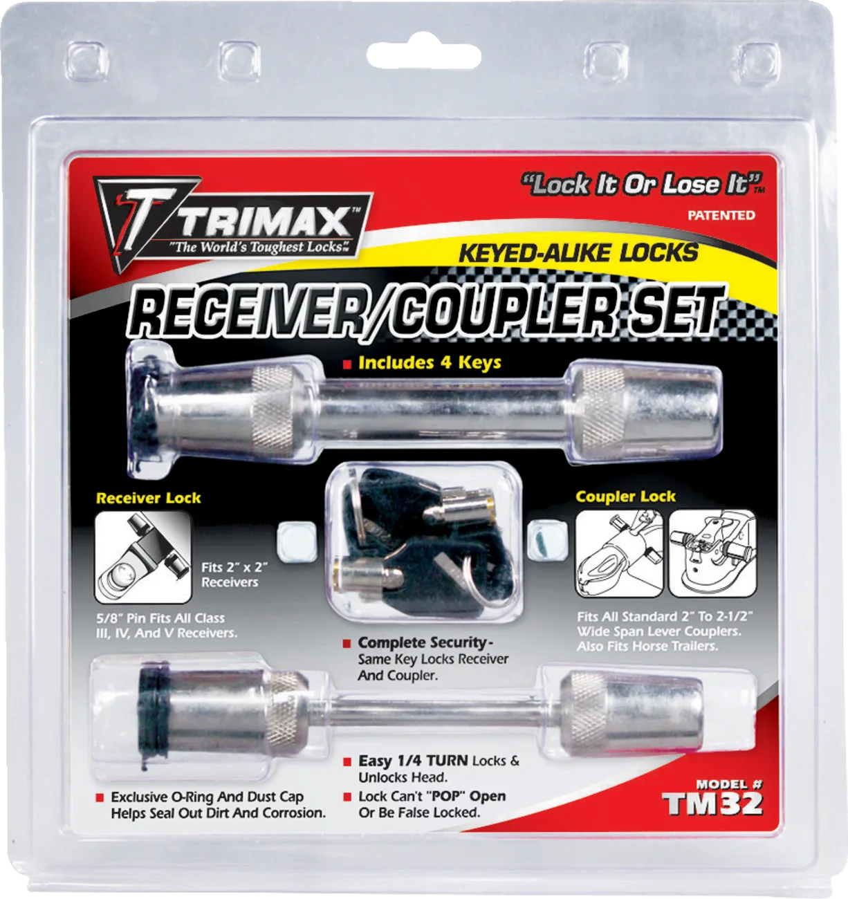 Premium Coupler and Receiver Lock Set