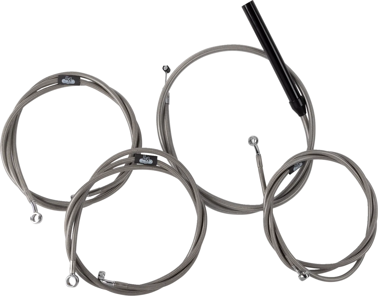 Complete Stainless Braided Handlebar Cable/Brake Line Kit — Cable Kit