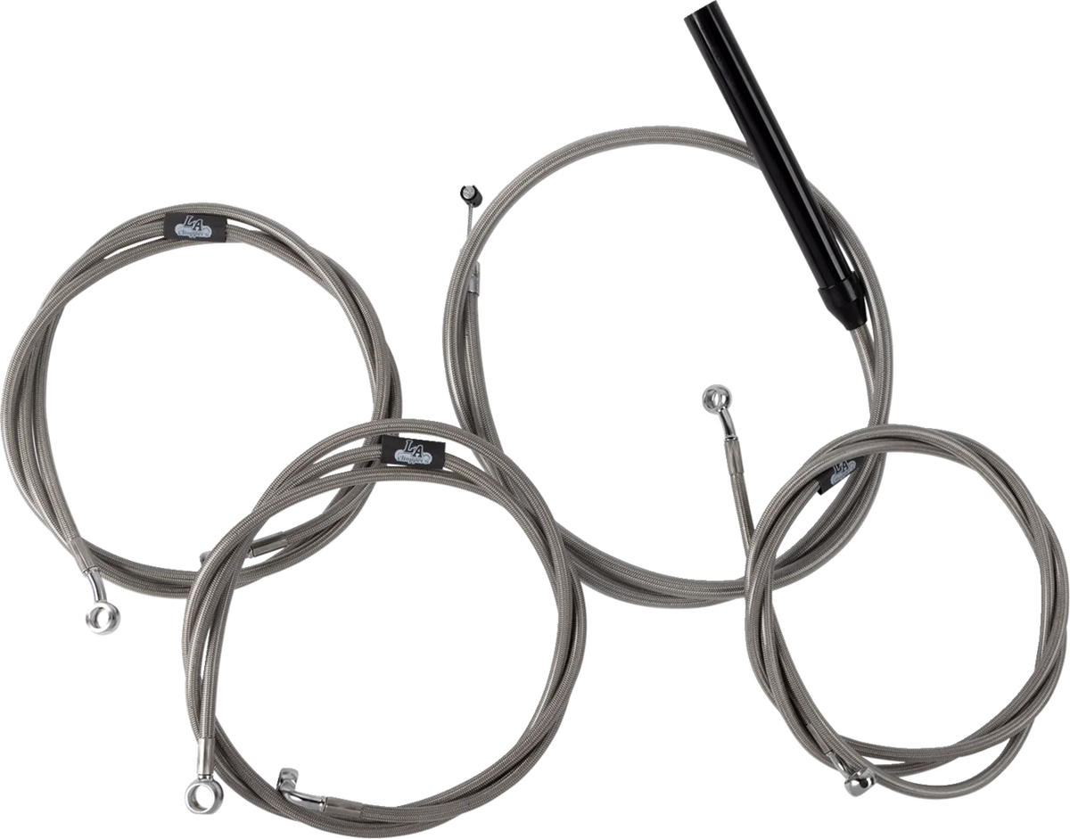 Complete Stainless Braided Handlebar Cable/Brake Line Kit — Cable Kit
