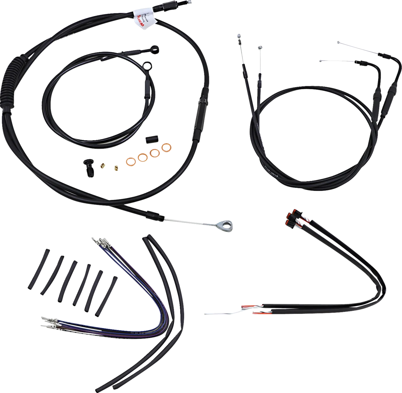 Complete Black Vinyl Handlebar Cable/Line Kit for Ape Hangers