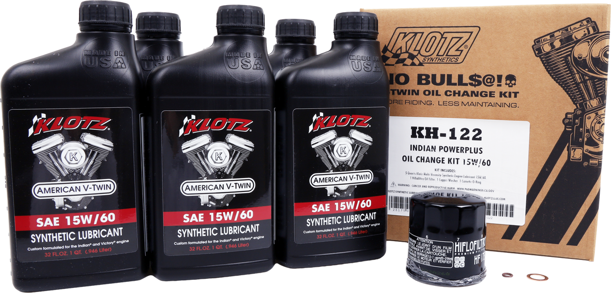 INDIAN POWERPLUS 5QT SYNTHETIC OIL CHANGE KIT