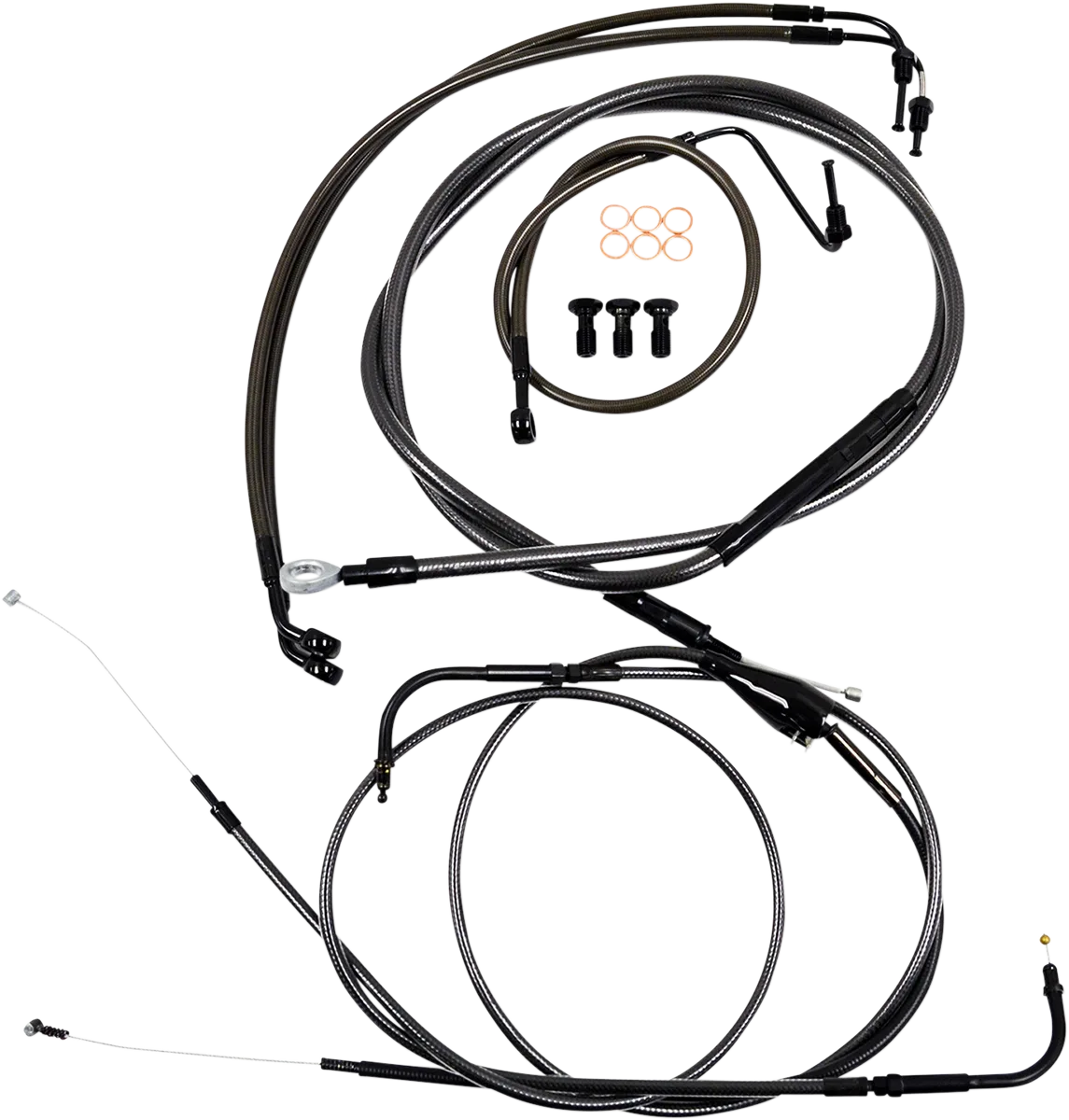 Standard Midnight Braided Handlebar Cable/Brake Line Kit — Ape Hanger