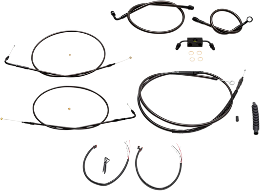 Complete Midnight Braided Handlebar Cable/Brake Line Kit — Mini