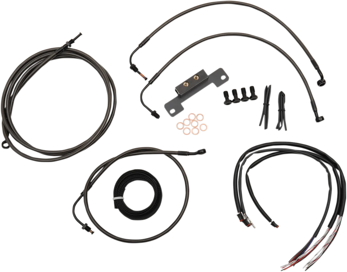 Complete Midnight Braided Handlebar Cable/Brake Line Kit — Standard