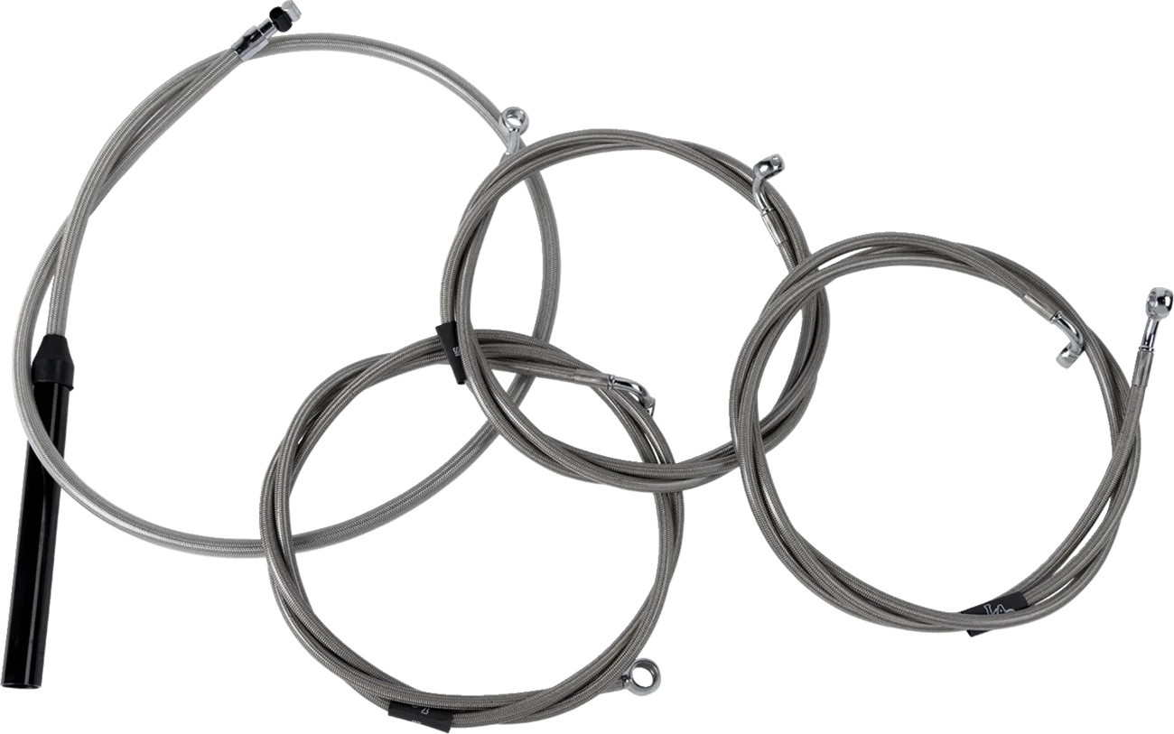 Complete Stainless Braided Handlebar Cable/Brake Line Kit — Cable Kit