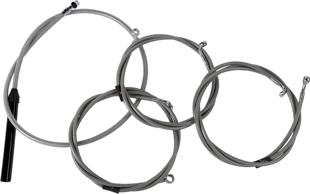 Complete Stainless Braided Handlebar Cable/Brake Line Kit — Cable Kit