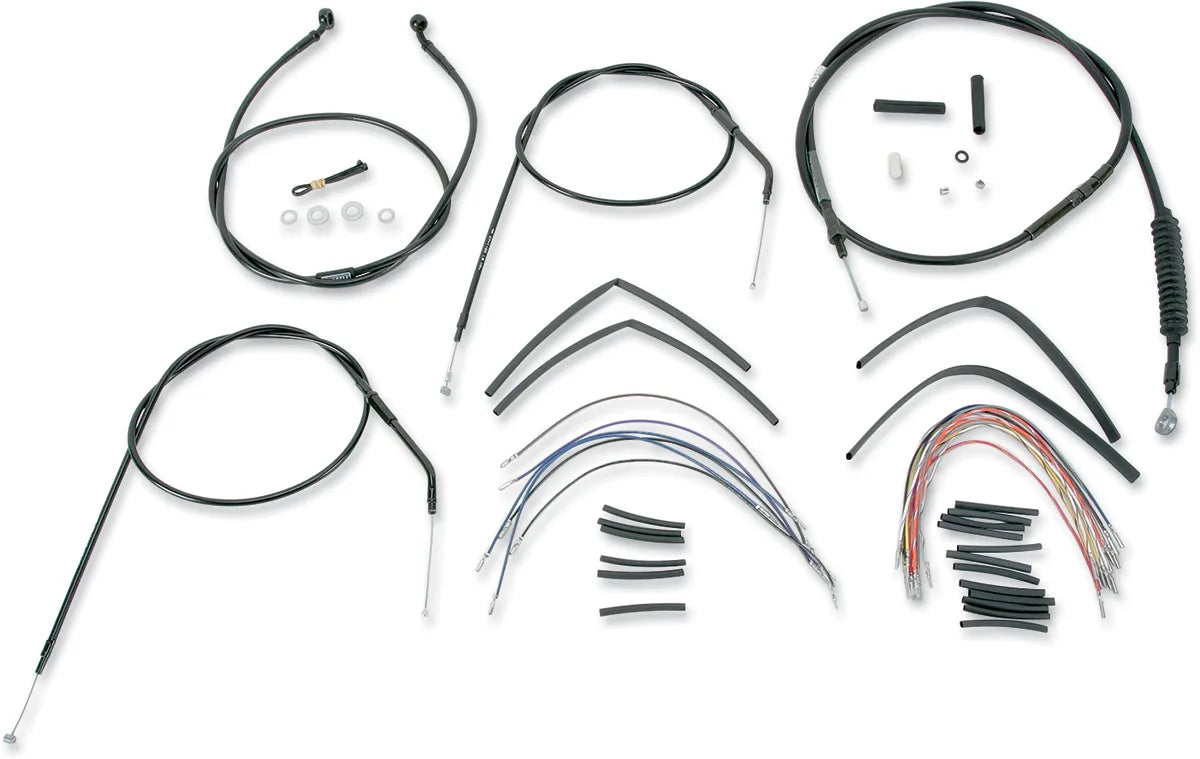Complete Black Vinyl Handlebar Cable/Line Kit for Ape Hangers