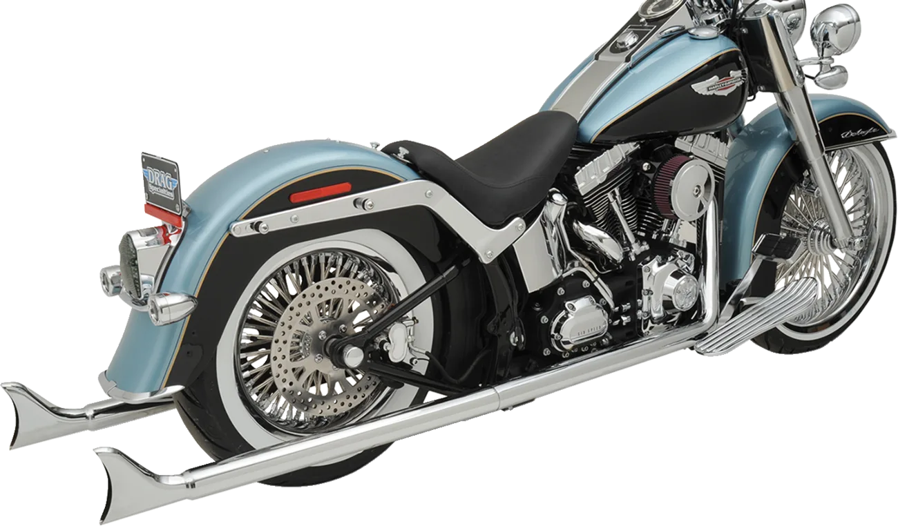 True Duals Exhaust System with Fishtail Mufflers — without Baffles