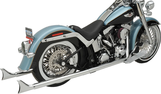 True Duals Exhaust System with Fishtail Mufflers — without Baffles