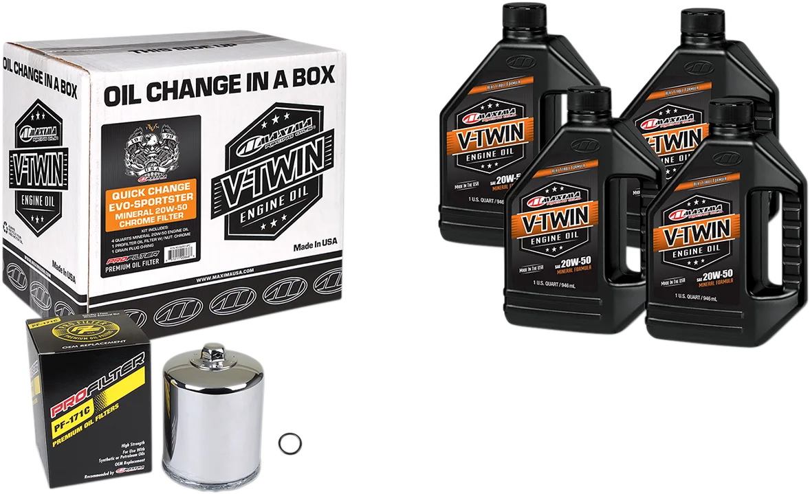 Quick Change Evo/Sportster Mineral 20W-50 Oil Change Kit